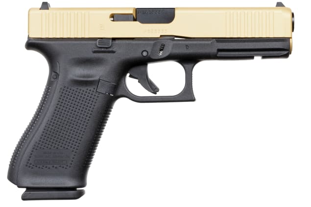 Handguns Apollo Custom|Glock 17 9MMLUGER GLK 17G5 9MM 17RD GOLD SLIDE • Model: 17